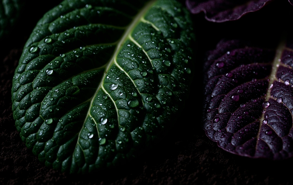 Vibrant organic textures and cellular structures of deep-colored produce